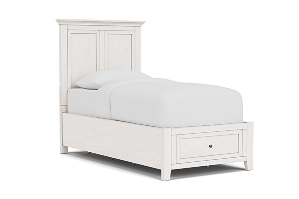 San Mateo White Twin Storage Bed